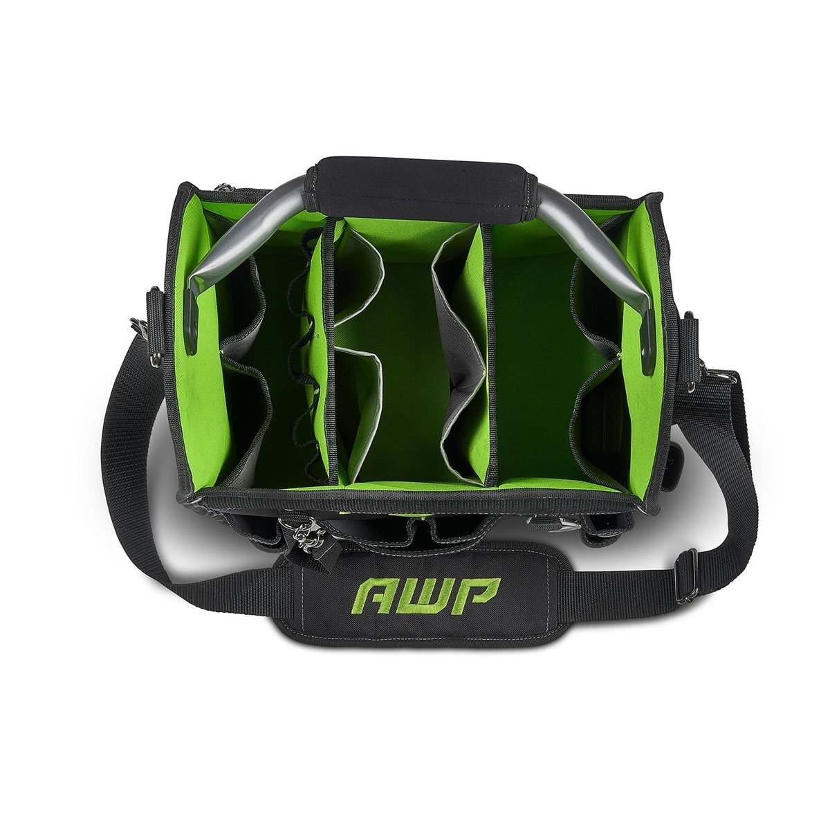 AWP 12 Inch Pro Tool Tote with Rotating Handle for Easy Tool