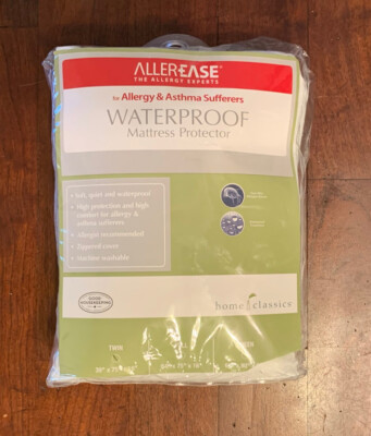 AllerEase Allergy & Asthma Zippered Waterproof Mattress Protector Twin White