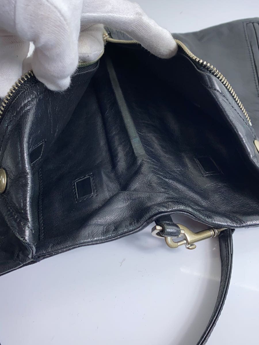 Beautiful People Shoulder Bag Leather Black Plain Riders Beautiful People Shoulder Bag Leather Black Plain Riders