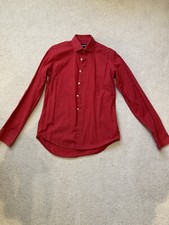7 Camicie Italian Designer Men’s Shirt. Red . Slim Fit Size Small