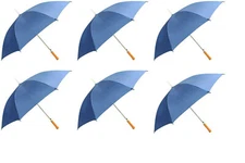 48 Inch Royal Blue Rain Umbrella, 6 Pack