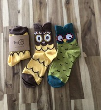 Cute owl cotton socks Green