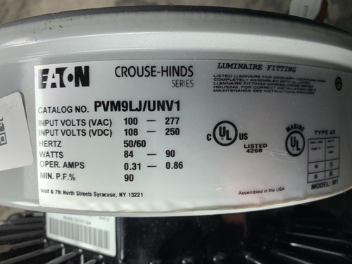 Crouse-Hinds Champ® Pro PVM9LJ/UNV1 Optic Standard High Bay LED Light $9.99 SHIP - Picture 4 of 7