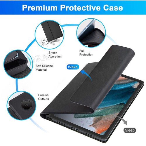 For Samsung Galaxy Tab A9+ S9 S8 S7 S6 Lite Backlit Touchpad Keyboard Case Mouse - Picture 13 of 54