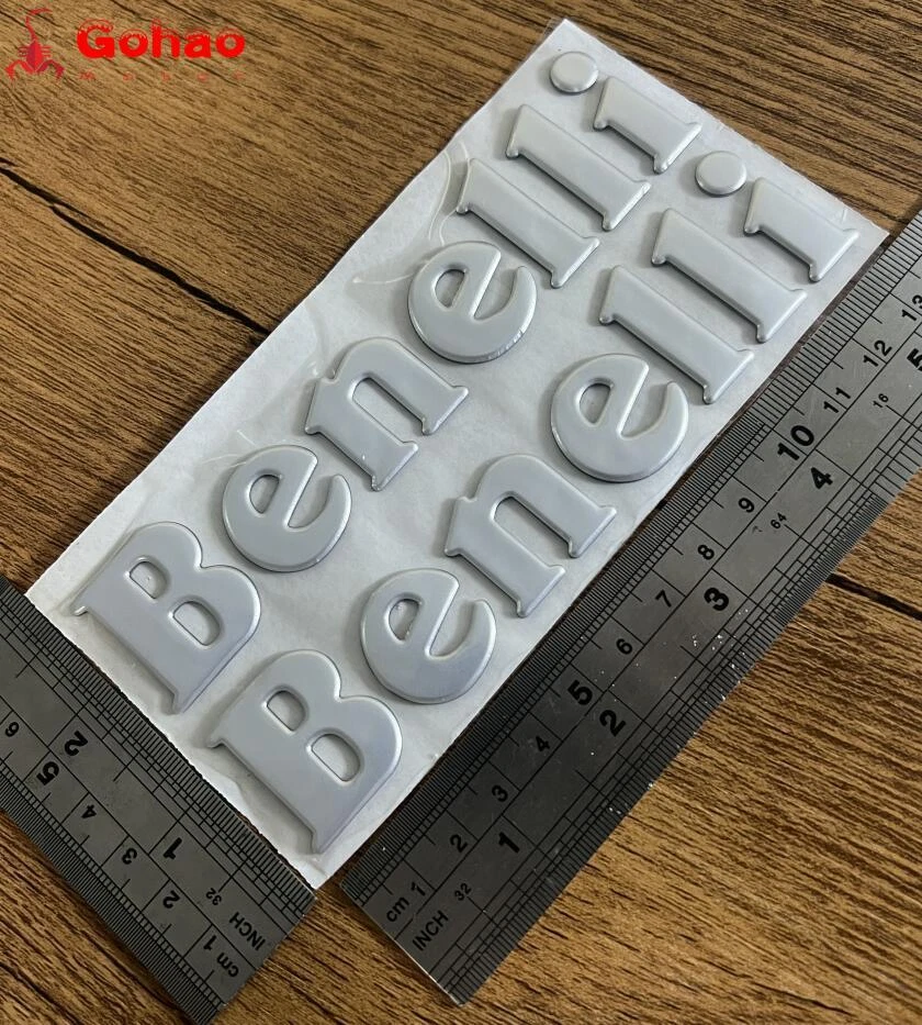 Juego de calcomanías emblema Benelli plata mate 4x para Tornado Leoncino BJ TNT BN Foto 4 de 4