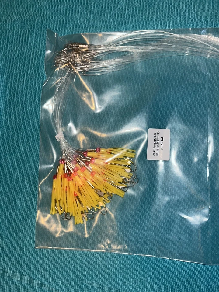 Qty 25 Sea Striker 2RYS Bottom Rig 40 Lb Mono 2-drop Skirts #14 Link Connector - Image 3 of 4