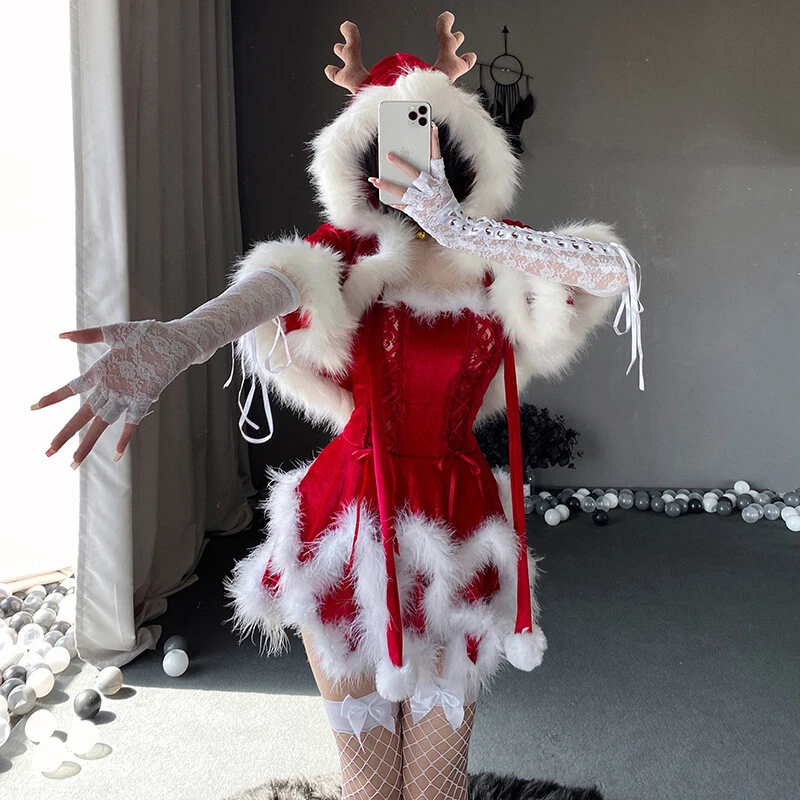 Women Sexy Lingeries Set Christmas Bunny Girl Uniform Suit Cosplay Costume Dress - Image 4 of 4