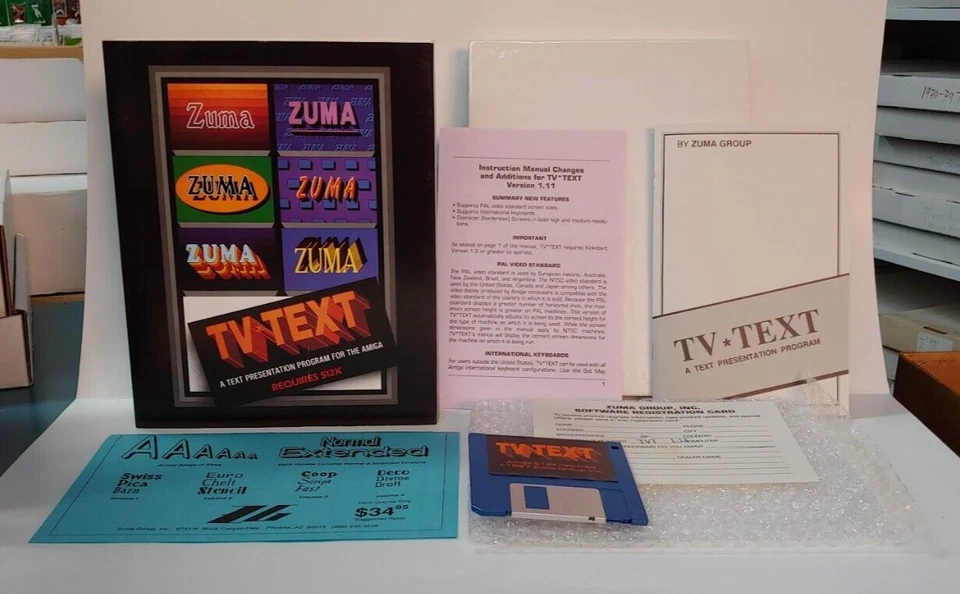TV Text Program zuma Commodore Amiga 500, 1000, 2000 Program on 3.5" disk 512K - Image 2 of 2