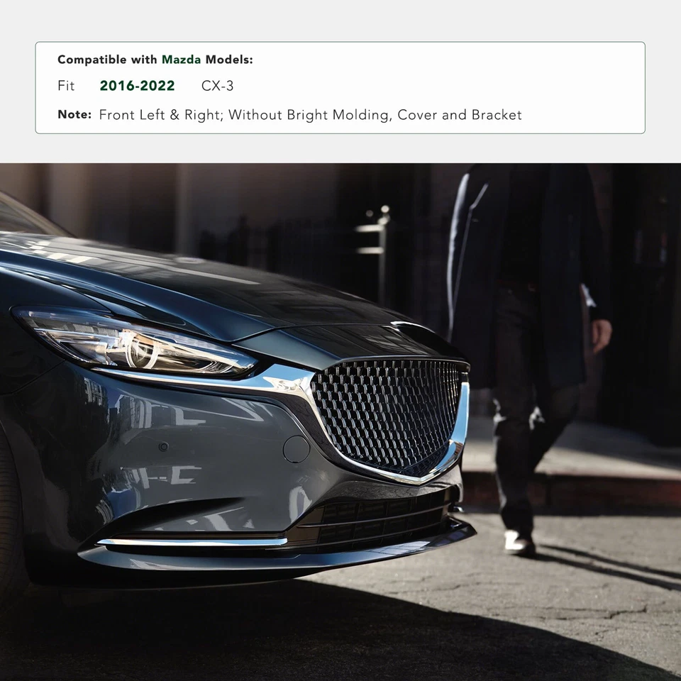 Rejilla de plástico cromado para conductor delantero y pasajero moldura moldura para Mazda CX-3 2 piezas Foto 2 de 4