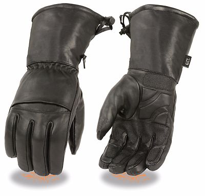 Motorcycle riding Drawstring Gel palm Blk Sure Grip Guantlet