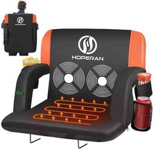 23" Heated Massage Stadium Seats for Bleachers with Back Support 3 Levels He..