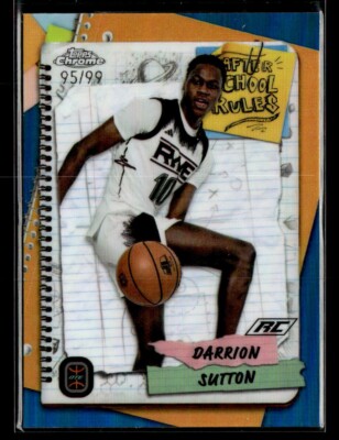 2023-24 Topps Chrome OTE Darrion Sutton #ASR-22 RC After School Rules Blue 95/99