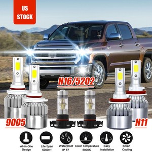For 2007-13 Toyota Tundra 6x LED Headlight Bulbs Hi-Lo Beam Fog Lamp