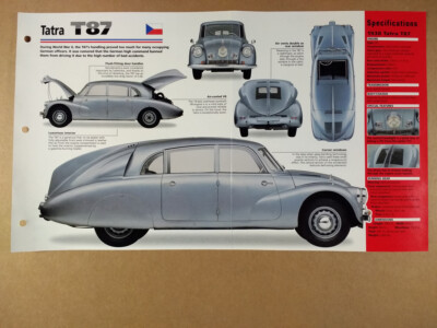 1938 Tatra T87 specs photos 1998 info sheet