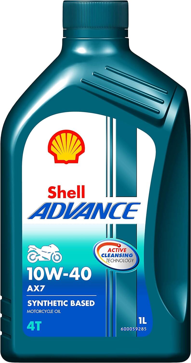 OLIO MOTORE 1 LITRO SHELL 550053815 ADVANCE 4T AX7 10W40 (SM/MA2), BLU, 200043
