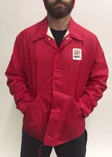 Vintage Swingster Agripro Farm Corn Seed Red Nylon Coat Jacket Men's Sz L