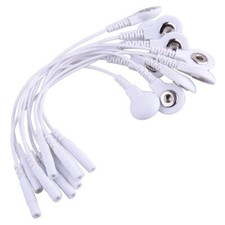 10pcs Adapter Electrode Lead DC Plug 2.0mm to 3.5mm Snap Short Cables Wires
