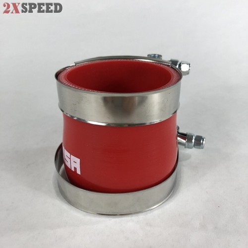 3Ply 2.75" To 2.5'' Inch Straight Reducer Silicone Hose Coupler Red with Clamps - Picture 10 of 11