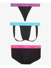 Calvin Klein Men's Natural Pride Thong+ Jock Strap + Sports Brief Set, Multi, M