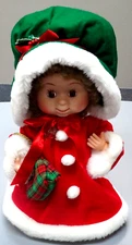 Vintage 1993 Santa's Best Undercover Kids Animated Christmas Doll 14" Tall-Works