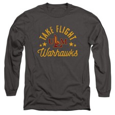 ULM Adult Long Sleeve T-Shirt Warhawks Redhawks, Charcoal, S-3XL