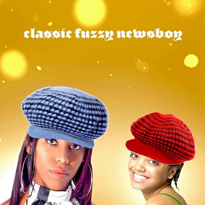 Angora Wool Newsboy Hat Women Fuzzy Winter Baker Boy Cap Y2K  display picture 2