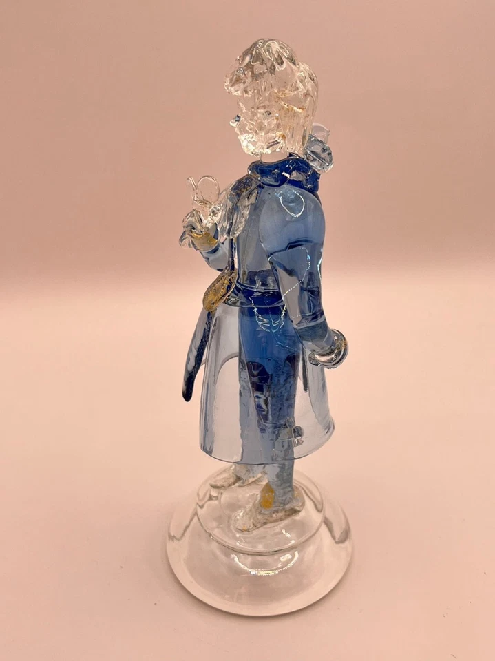 Estatuillas de cristal de Murano caballero dorado en vestido de época de disf... - Imagen 2 de 4