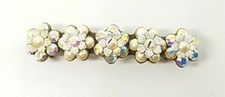 Michal Negrin Romantic hand made Crystals hair pin clip 522 white