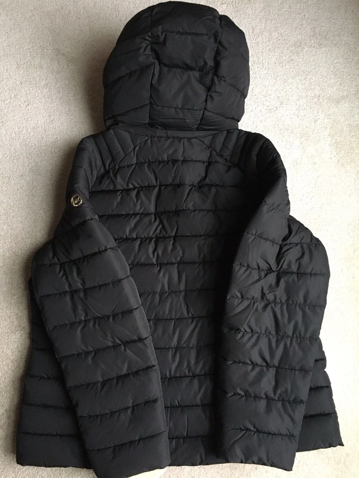 Michael Kors Giacca Cappotto Donna Cappuccio Rimovibile Tampone Nero XL