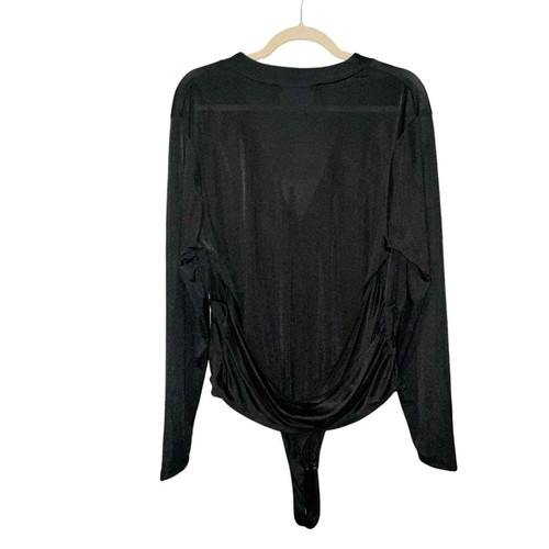 Nina Parker Women’s Trendy Plus Size Thong Crossover Bodysuit Size 2X Black - Picture 5 of 9