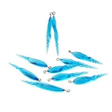 Lot (10) perles pendantes torsadées verre bleu chalumeau tchèque