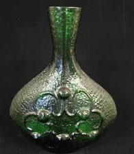 Vtg Blenko Wayne Husted Art Glass Stelvia bottle  Mcm 11x8.5” Italy