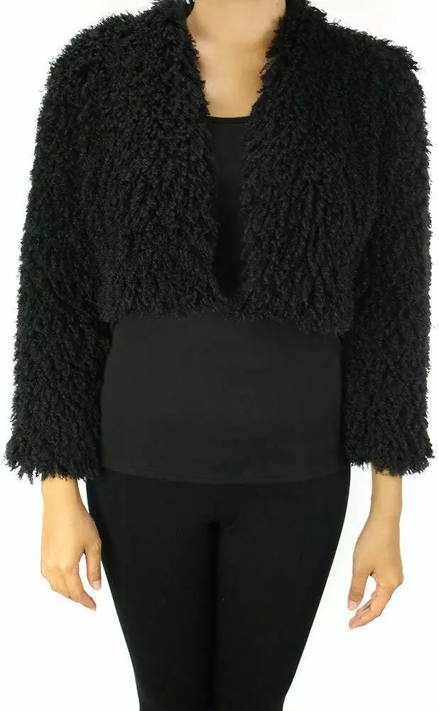 Cropped shaggy cardigan top