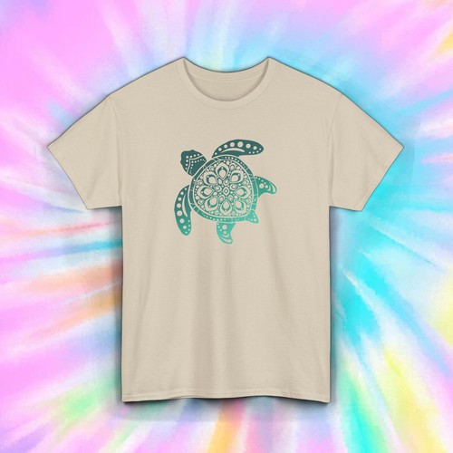 Mandala Sea Turtle T-Shirt Boho Ocean Animal Beach Lover Gift Tee S-5XL - Picture 5 of 10