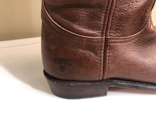 Frye Vintage Dorado Brown Leather Pull On Riding Roper Boots Women's Size 8.5 - Picture 19 of 24