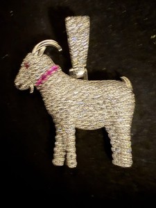 Moissanite GOAT Pendant 925 Stamped Sterling Silver