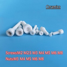 Ceramic Cap Screws Phillips Bolts Hex Nuts M2 M2.5 M3 M4 M5 M6 M8