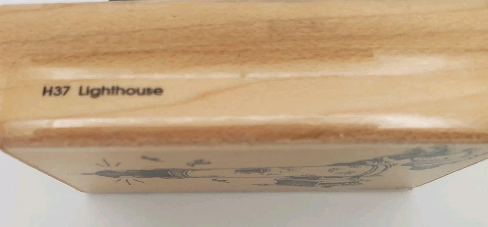 Estampilla de goma vintage escena faro 2"x 3" 1989 Stampendous Fullertob CA Foto 4 de 4