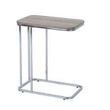 Teamson Home Cora 20 Inch C-Table TV Tray End Side Table with Wood Grain Fini...