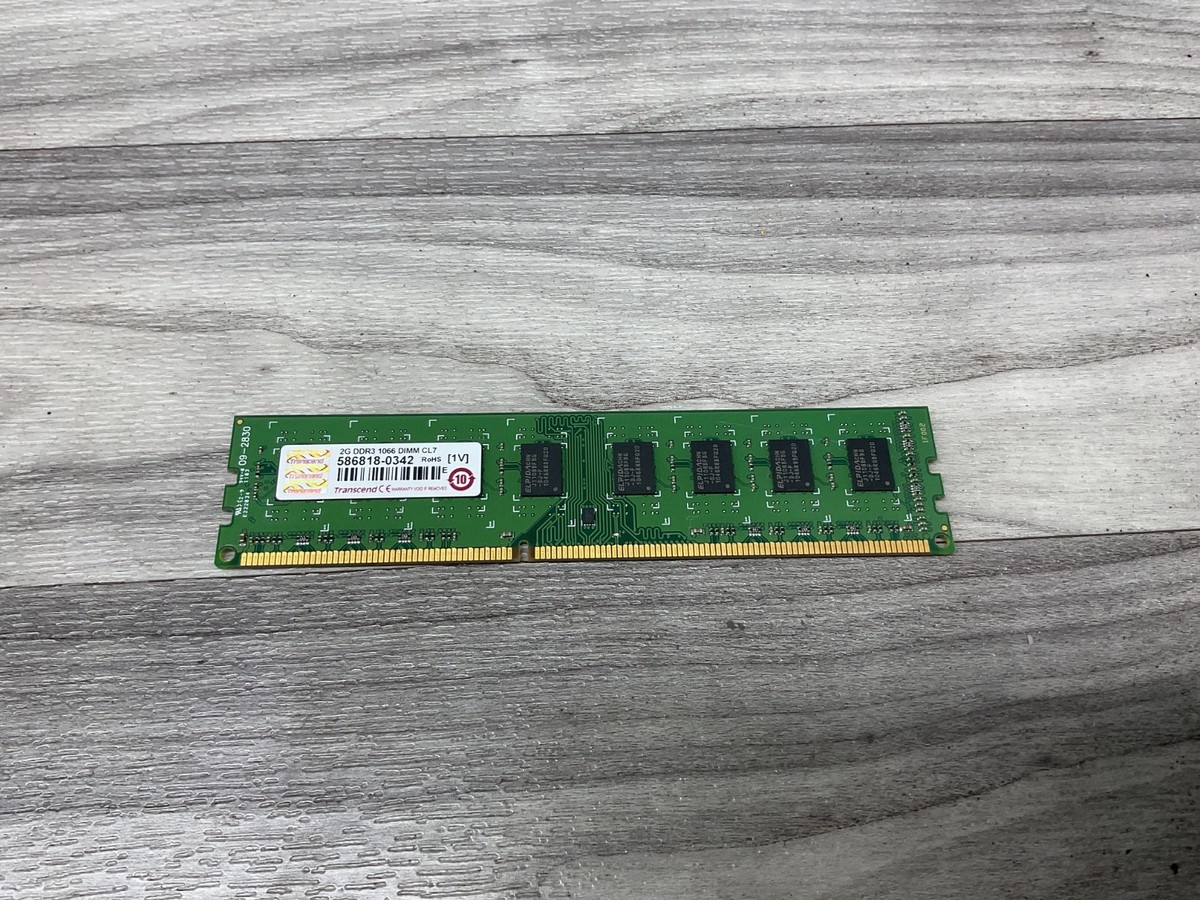 TRANSCEND 09-2830 Memory Card RAM 2G DDR3 1066 DIMM CL7 #505B39 | eBay