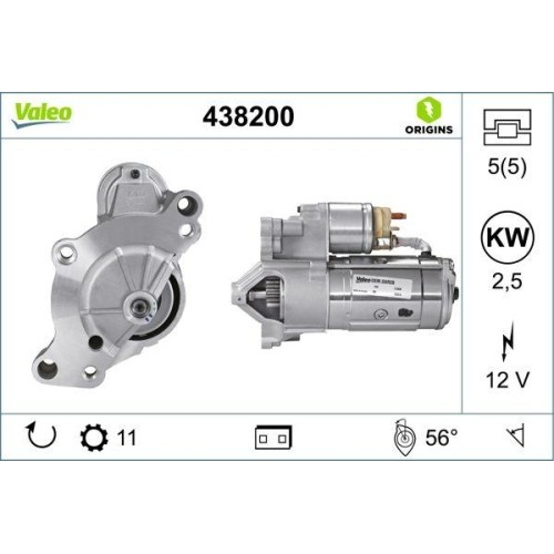 Starter Valeo 438200 Valeo Origins New Oe Technologie FüR CitroëN Fiat Lancia DS-image