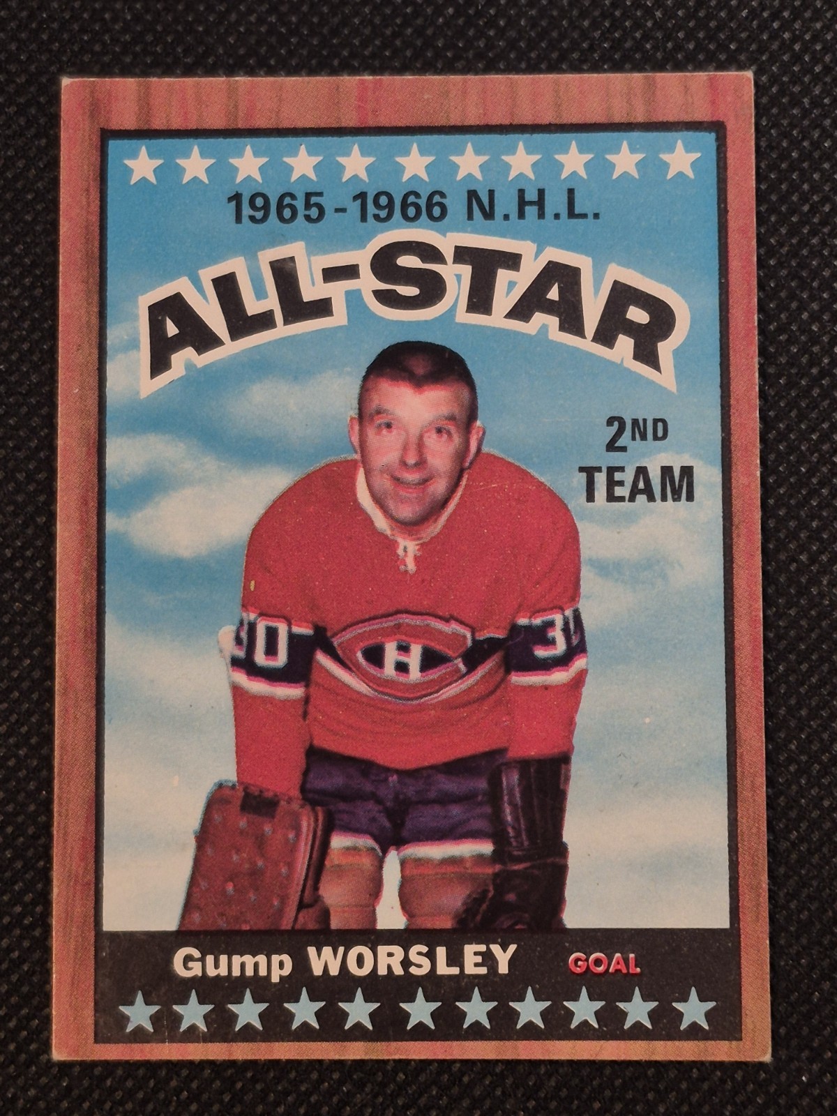 Gump Worsley 1966-67 Topps #130 w/ Bobby Orr On Back VG To VGEX