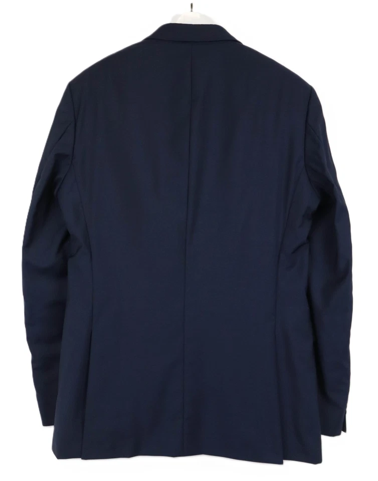 Blazer HUGO BOSS Para Hombre US 40L Forrado Azul Único Pecho Lana Pura Foto 2 de 4