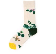 Floral bubble bee multicolored Socks size 6-9 Novelty Socks.