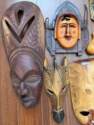 Vintage Global Hand-Carved Mask Collection – Set of 9 | eBay