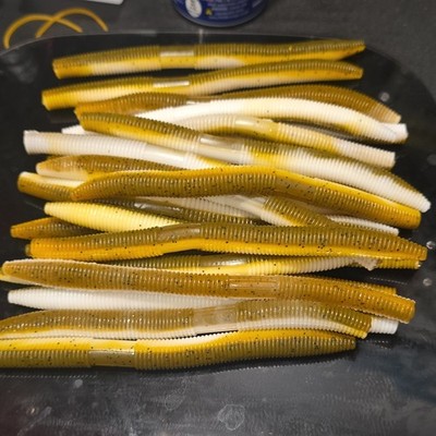rootbeer float color Soft Plastic Worm Swimbait 5.5in 20 Pack Freshwater Fishing
