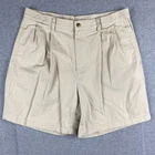 Vintage Nautica Keel Shorts Mens W34 Beige Pleated 1990s Streetwear Casual