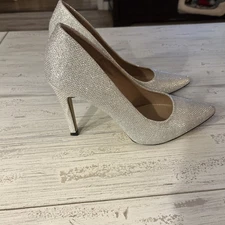 Diba London Woman's Sexy Silver Heels Size 9.5