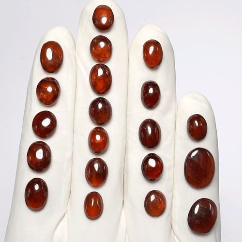 Lot 20 Pcs Natural Hessonite Garnet Untreated 10mm-15mm Oval Cabochon Gemstones - Picture 10 of 14