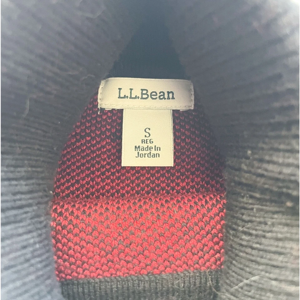 Suéter Tejido Cuello Alto Cuadros Búfalo Rojo y Negro L.L.Bean De Colección Talla Pequeña Foto 2 de 4
